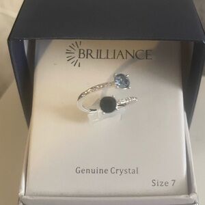 Brand new in box womens ring size 7 blue genuine crystals